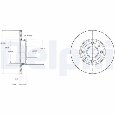 Brake Disc DELPHI BG2458C