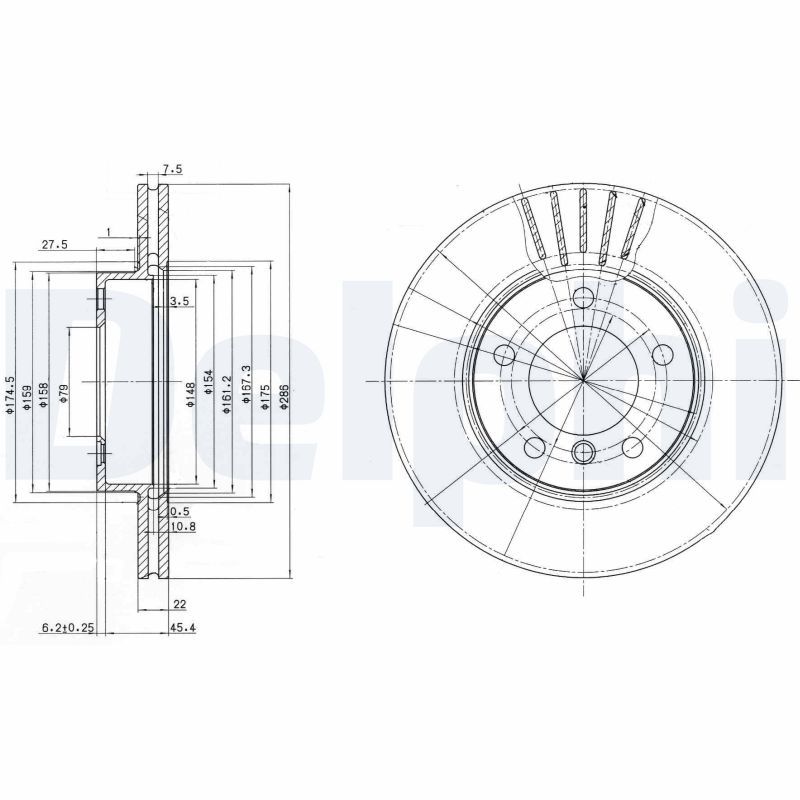 DELPHI BG2623C Brake Disc