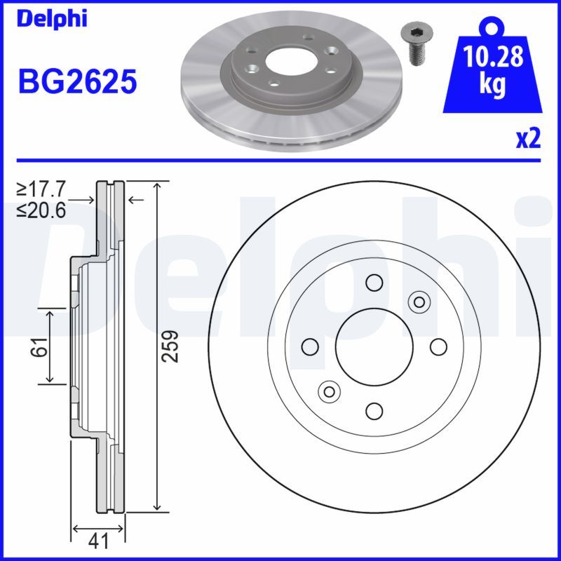 DELPHI BG2625 Brake Disc