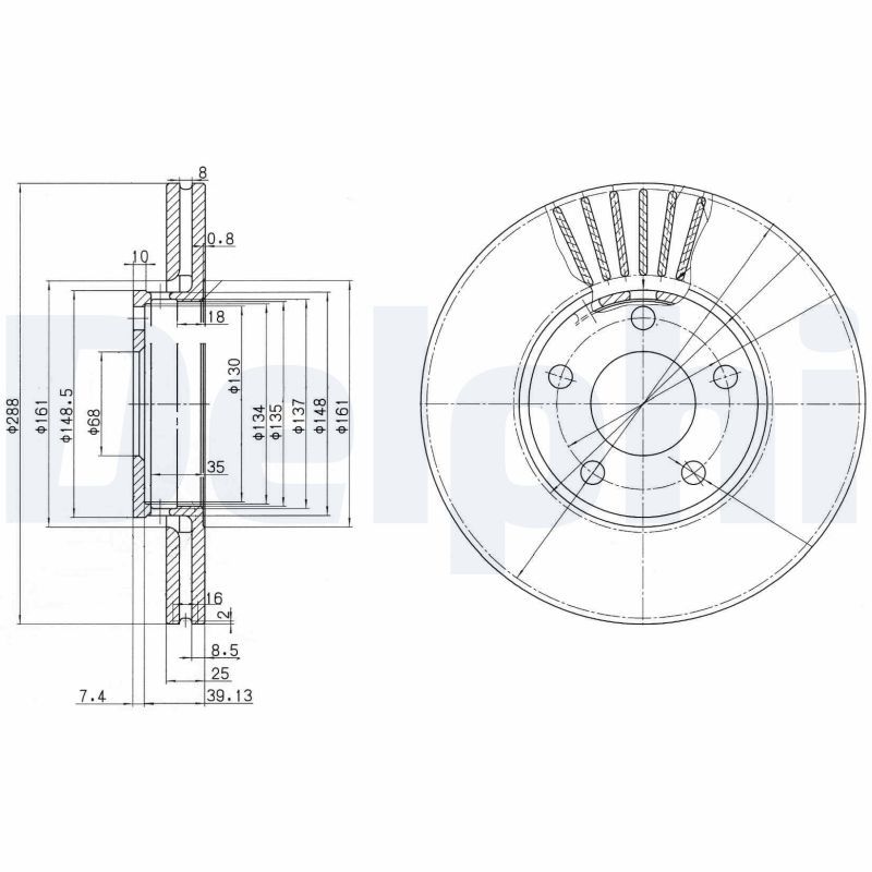 DELPHI BG2745C Brake Disc