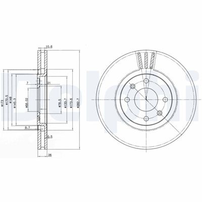 Brake Disc DELPHI BG2872