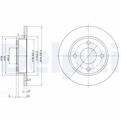 Brake Disc DELPHI BG3055