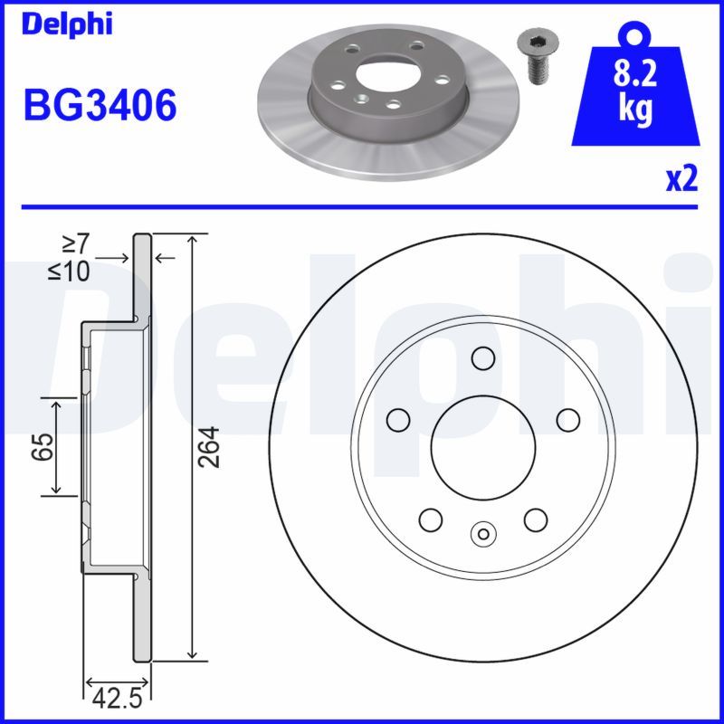 DELPHI BG3406 Brake Disc