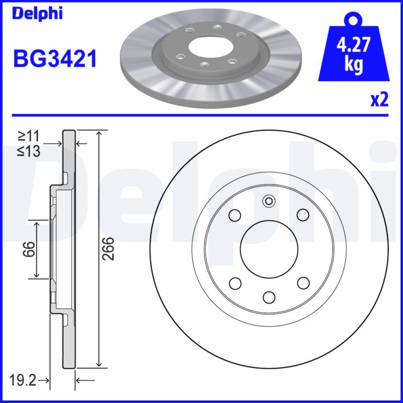 DELPHI BG3421 Brake Disc