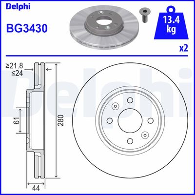 Brake Disc DELPHI BG3430