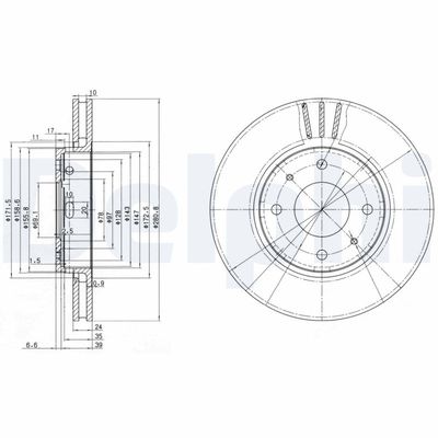 Brake Disc DELPHI BG3501C