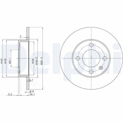 Brake Disc DELPHI BG3505