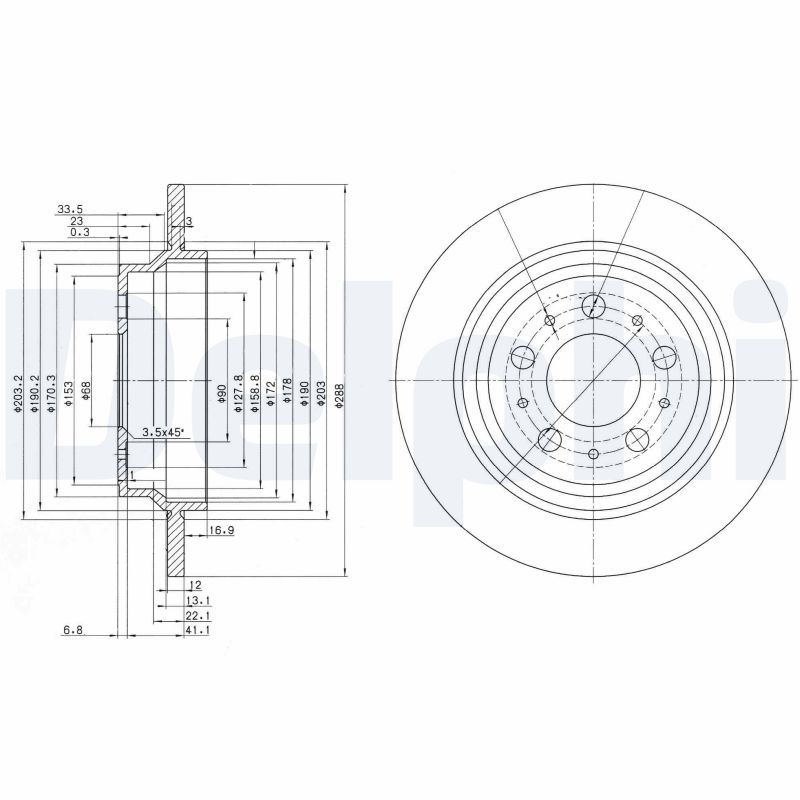 DELPHI BG3515 Brake Disc