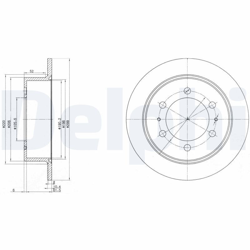 DELPHI BG3522 Brake Disc