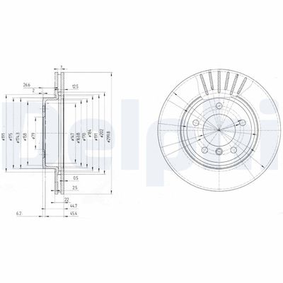 Brake Disc DELPHI BG3527