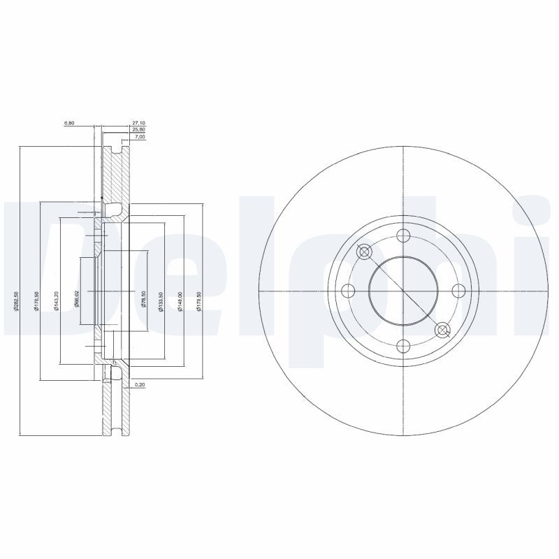 DELPHI BG3622C Brake Disc