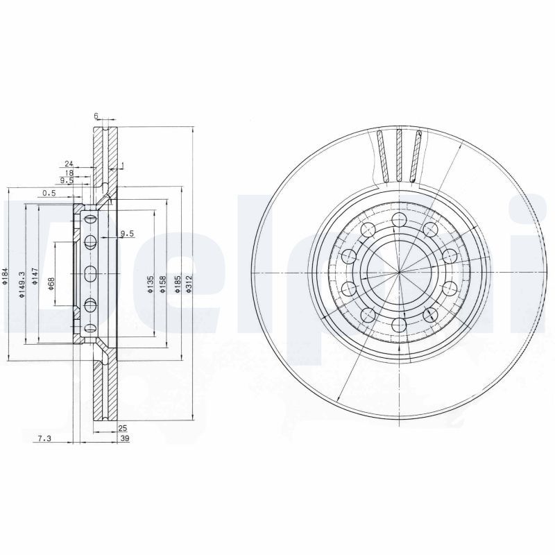 DELPHI BG3657 Brake Disc