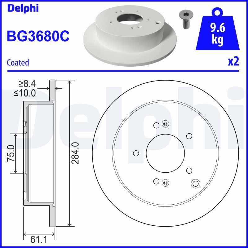 DELPHI BG3680C Brake Disc