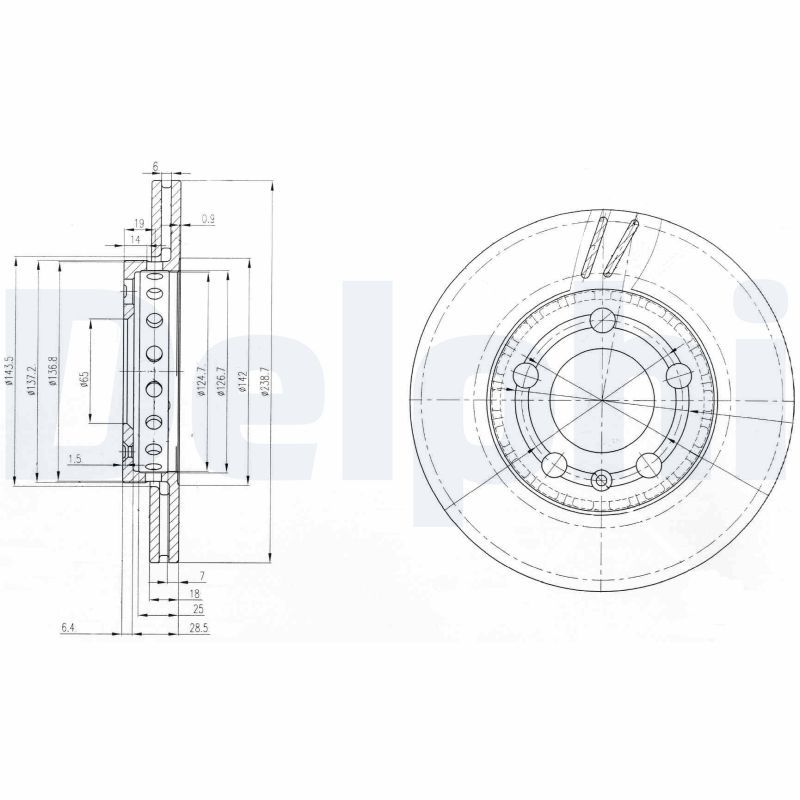 DELPHI BG3695 Brake Disc