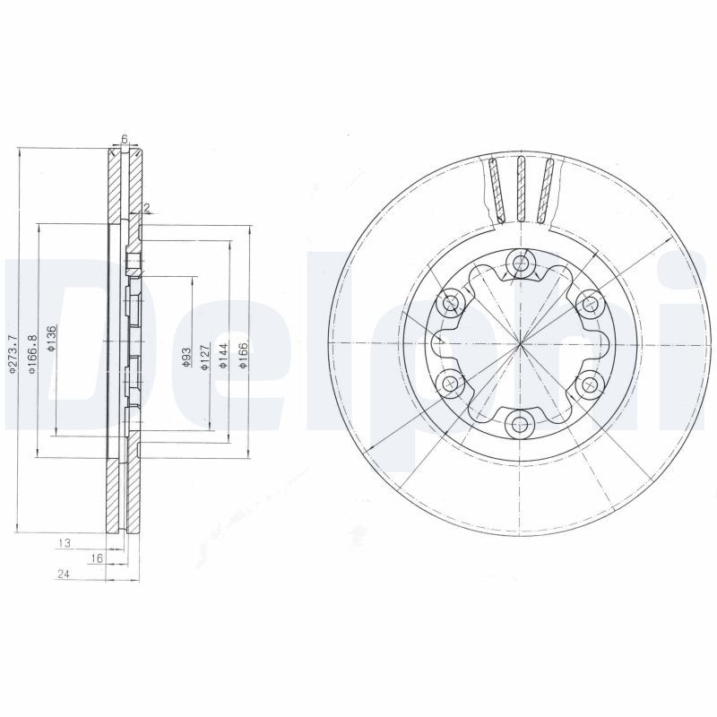 DELPHI BG3809 Brake Disc