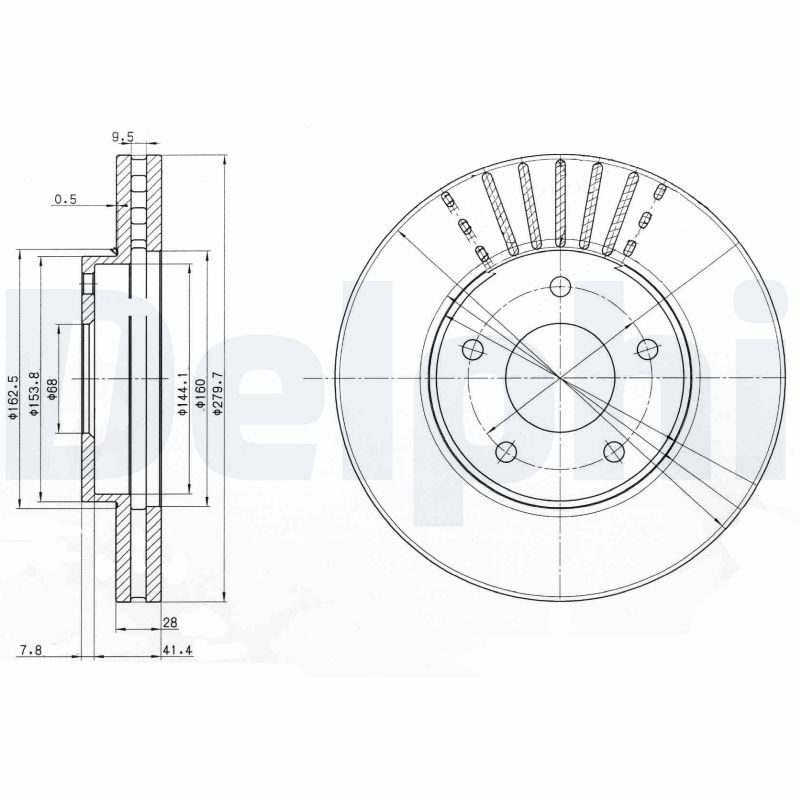 DELPHI BG3816 Brake Disc