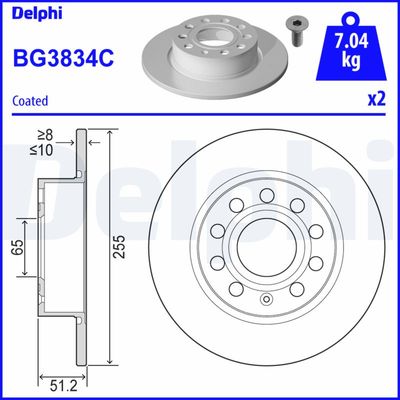 Brake Disc DELPHI BG3834C