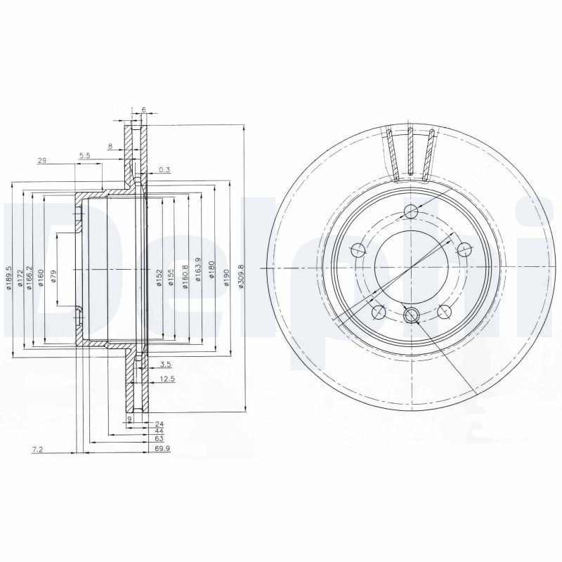 DELPHI BG3870 Brake Disc