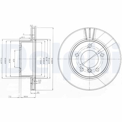 Brake Disc DELPHI BG3899C