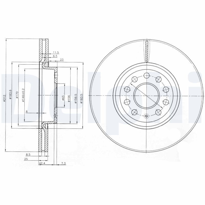 DELPHI BG3953 Brake Disc