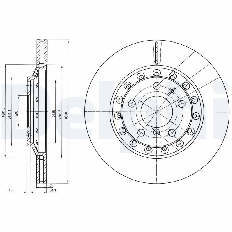 DELPHI BG3958 Brake Disc