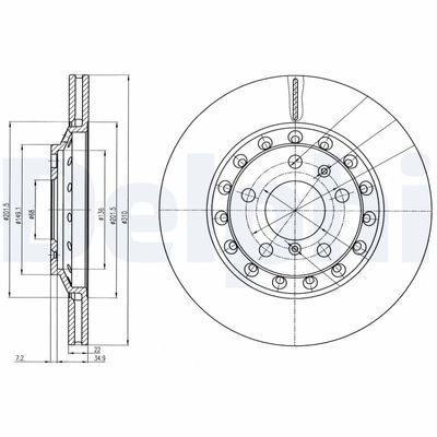 Brake Disc DELPHI BG3958