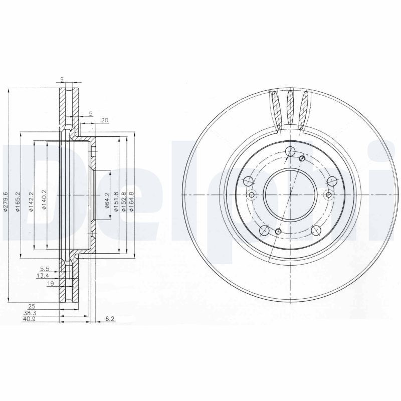 DELPHI BG3977 Brake Disc