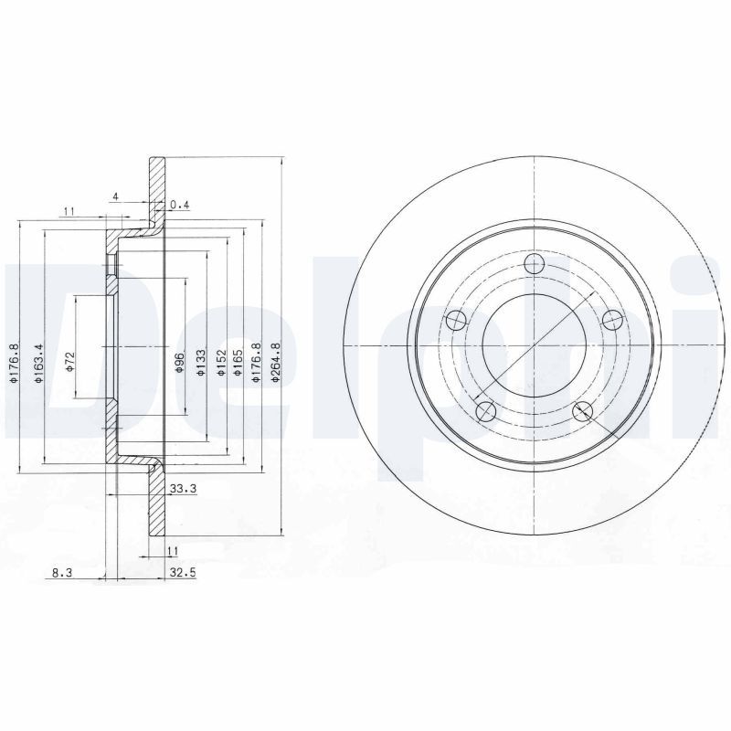 DELPHI BG4025C Brake Disc