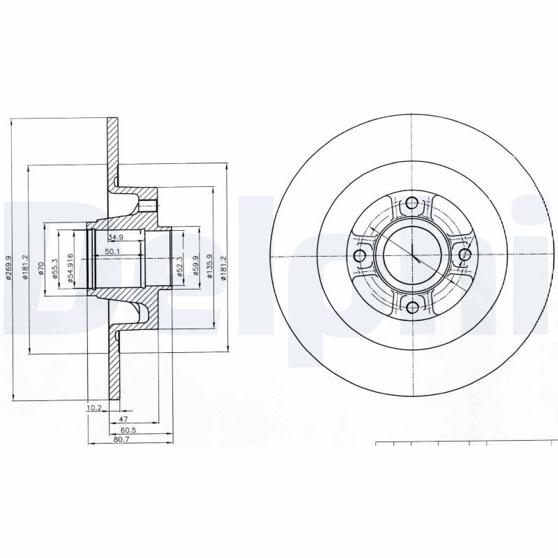 DELPHI BG4044 Brake Disc