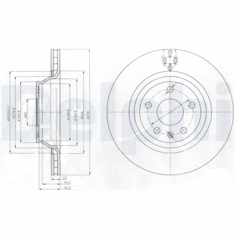 DELPHI BG4090 Brake Disc