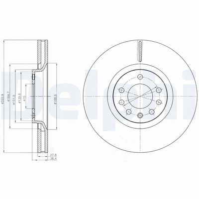 Brake Disc DELPHI BG4185C