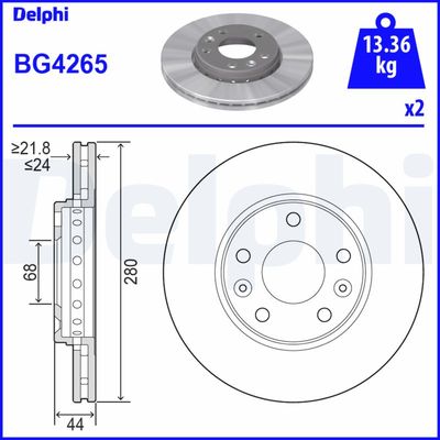 Brake Disc DELPHI BG4265