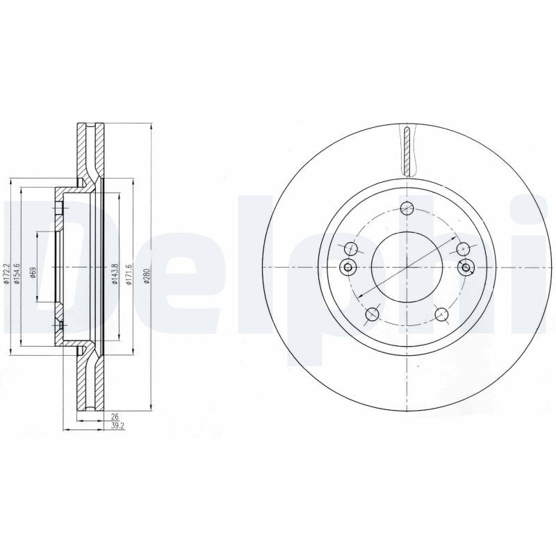 DELPHI BG4281 Brake Disc