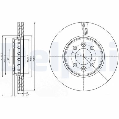 Brake Disc DELPHI BG4536C