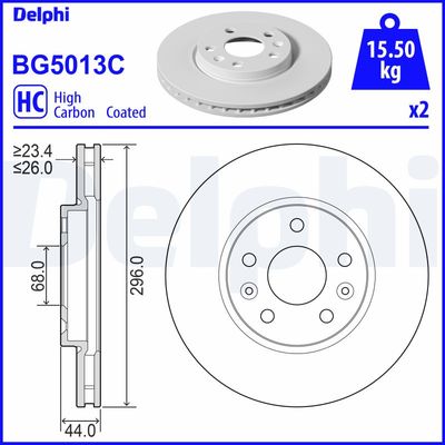 Brake Disc DELPHI BG5013C