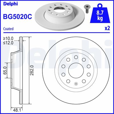 Brake Disc DELPHI BG5020C