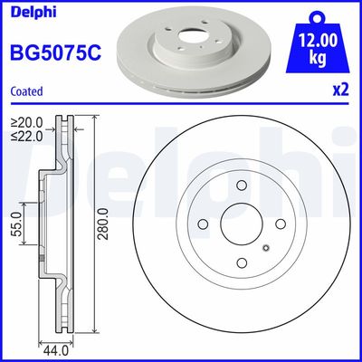 Brake Disc DELPHI BG5075C