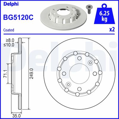 Brake Disc DELPHI BG5120C