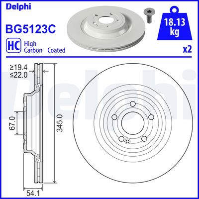 Brake Disc DELPHI BG5123C