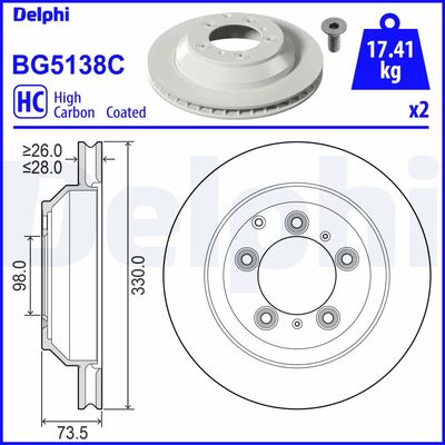 Brake Disc DELPHI BG5138C