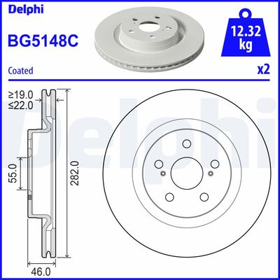 Brake Disc DELPHI BG5148C