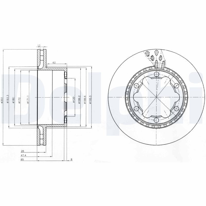 DELPHI BG9015 Brake Disc