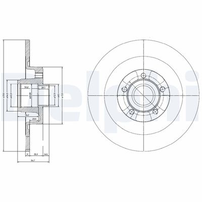 Brake Disc DELPHI BG9024RS