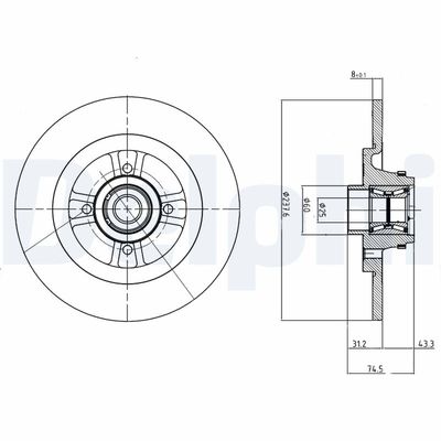 Brake Disc DELPHI BG9025RS