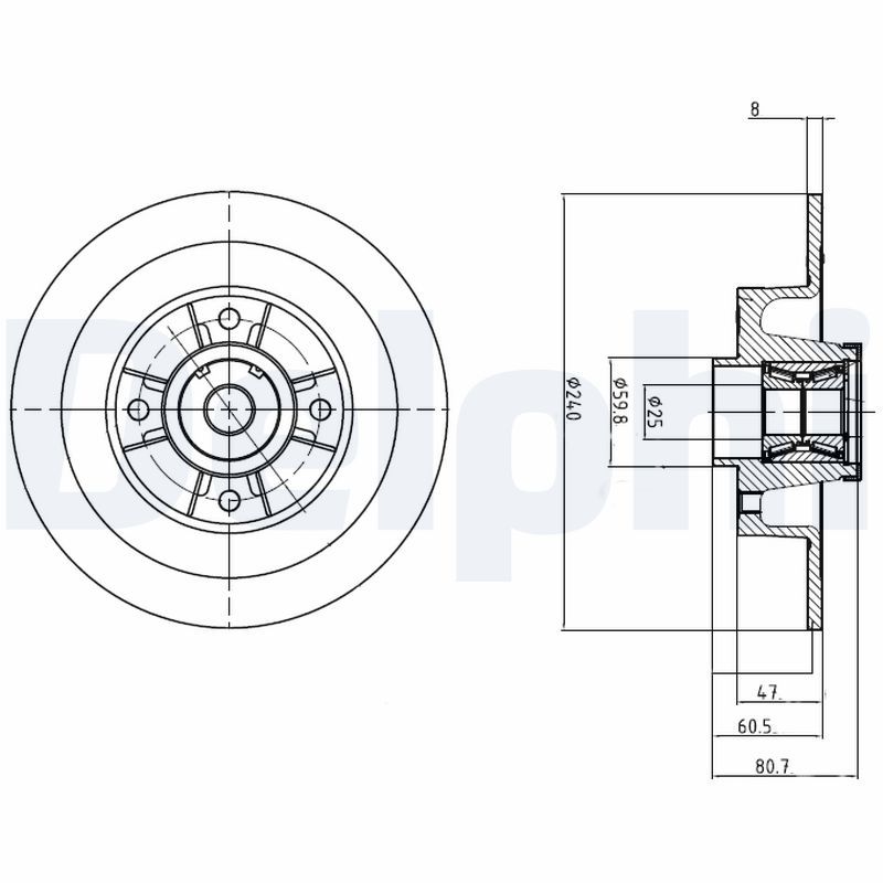 DELPHI BG9028RSC Brake Disc