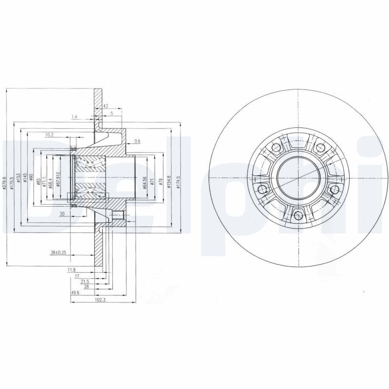 DELPHI BG9031RS Brake Disc