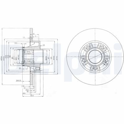 Brake Disc DELPHI BG9031RS