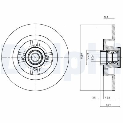 Brake Disc DELPHI BG9032RS