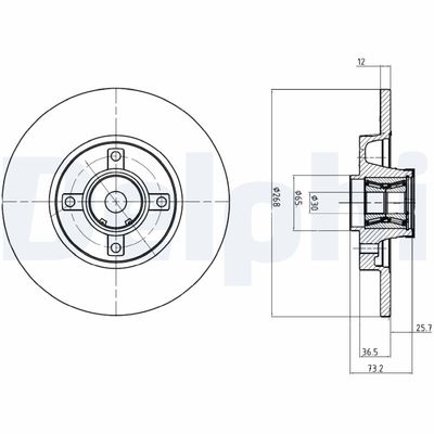 Brake Disc DELPHI BG9053RSC