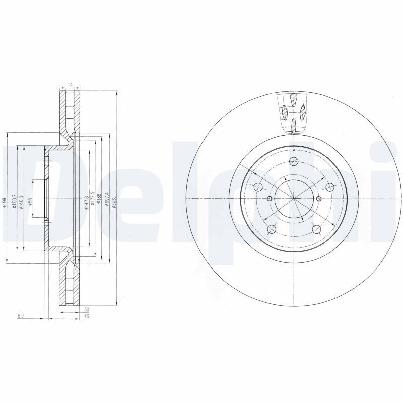 DELPHI BG9055 Brake Disc